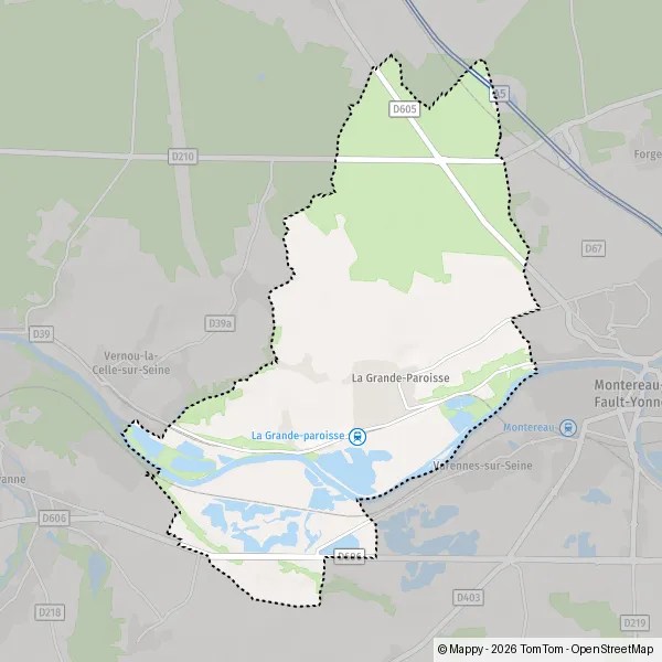 Plan La GrandeParoisse carte de La GrandeParoisse (77130) et infos